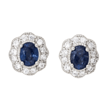 Sapphire Sparkle & Zircon Earrings