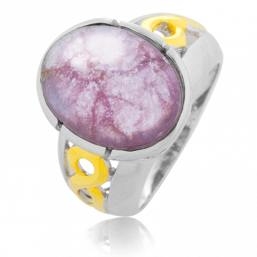 Shimmering Mica Ring Nuanced with 18ct Gold