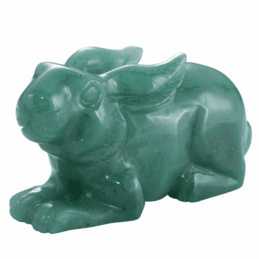 Shipton and Co Four Inch Aventurine Rabbit Carving CMH017AV