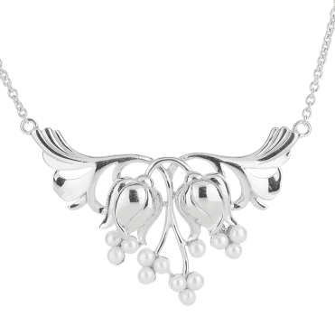 Signature Jasper May Necklace Weaves Silver with Pearls