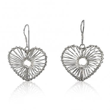 Silver 3D Wire Wrapped Hearts