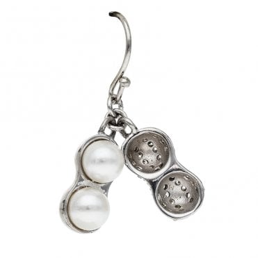 Silver and Pearl Peanut Earrings