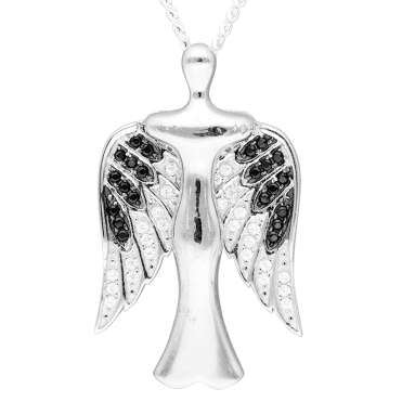 Silver Angel Pendant with Moving Wings