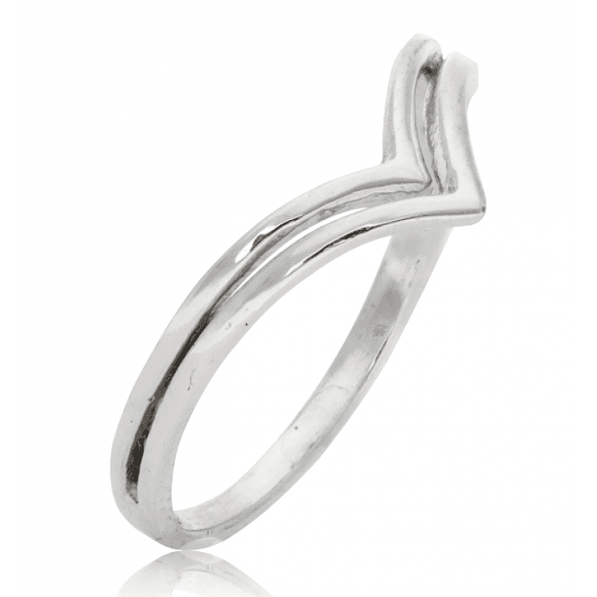 Silver Double Chevron Ring