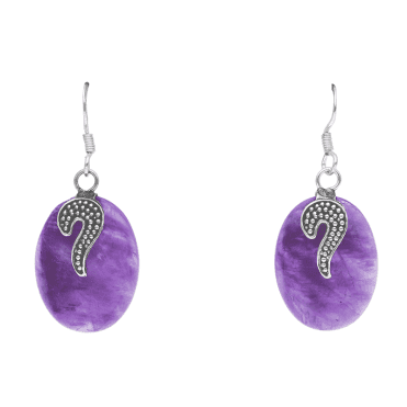 Silver Earrings with 6cts of Statement Sized Amethyst Cabochons