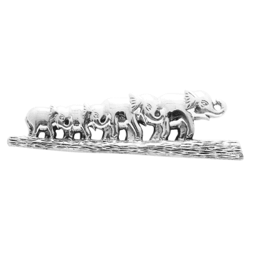 Silver Elephants Brooch