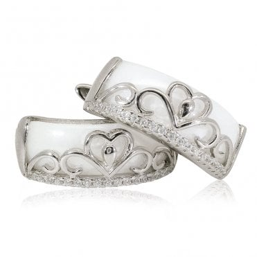 Silver Filigree Half Hoops