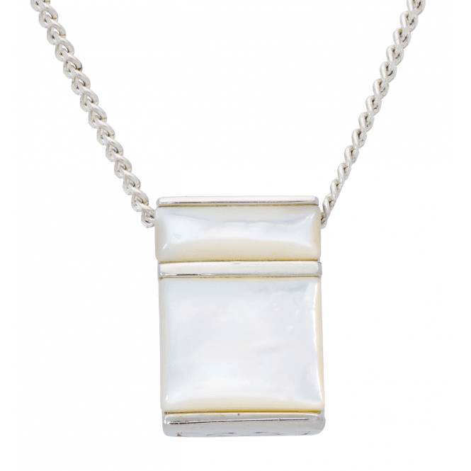 Silver Geometric Mother of Pearl Pendant