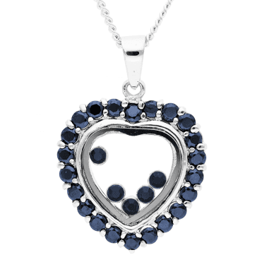 Silver Heart Pendant with CZ