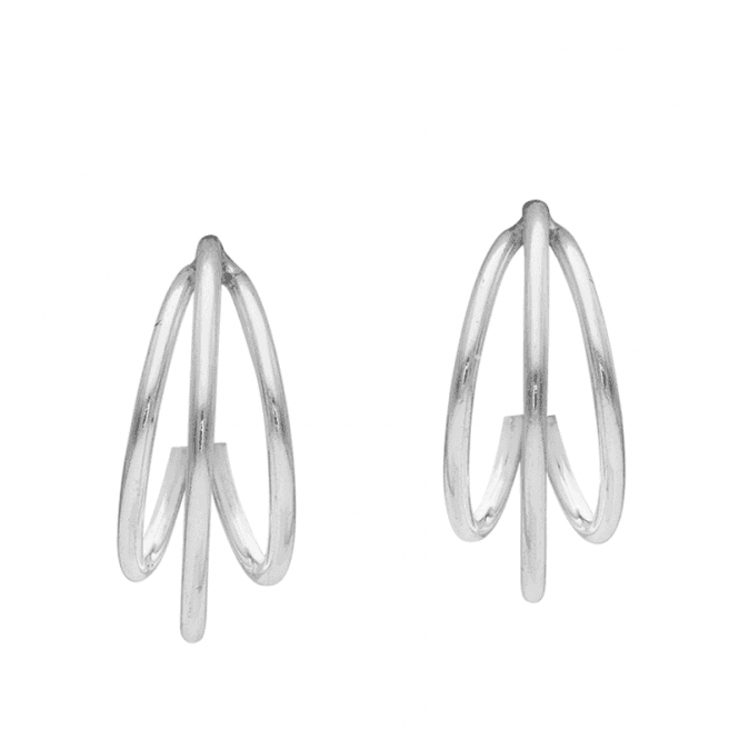 Silver Hoop Earrings in 3C Design