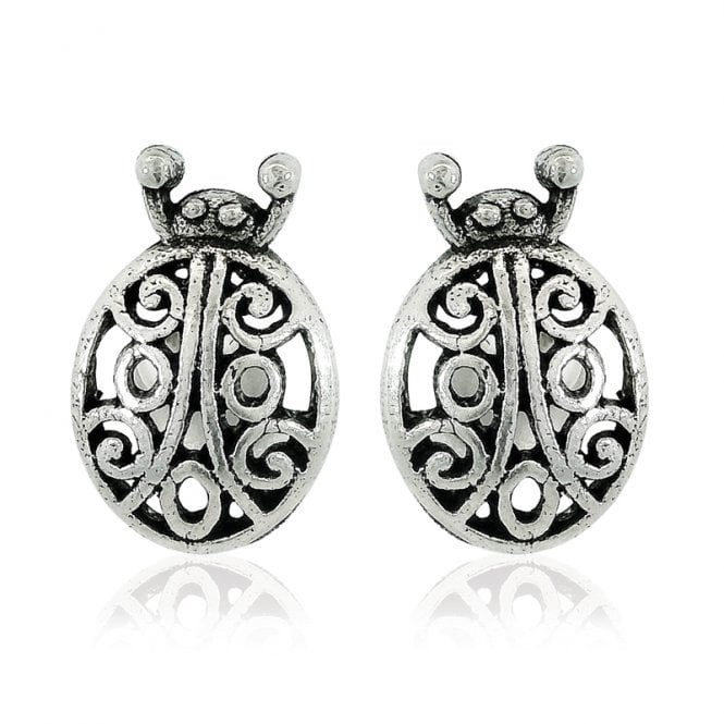 Silver Ladybird Earrings
