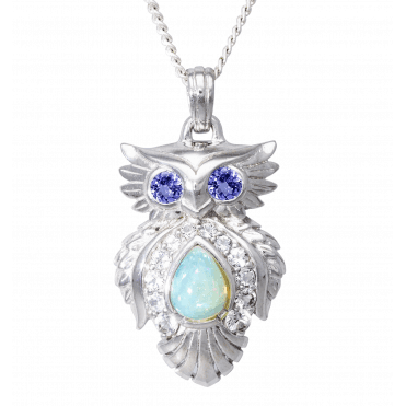Silver Opal, Tanzanite and Topaz Pendant to Woo You