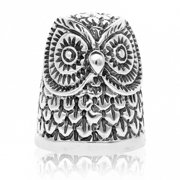 Silver Owl Thimble