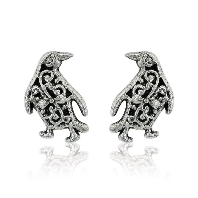 Silver Penguin Earrings