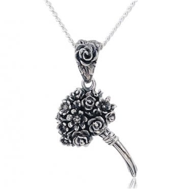 Silver Rose Posy Pendant