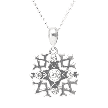 Silver Snowflake Pendant with a Sparkling Secret