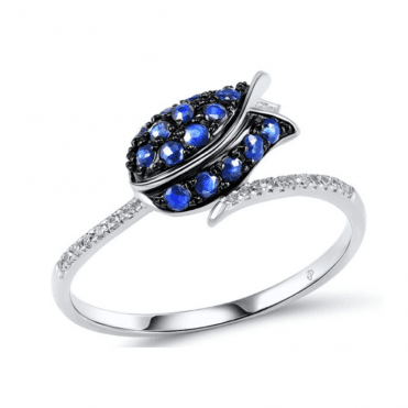Silver Tulip Ring with Twinkling CZs