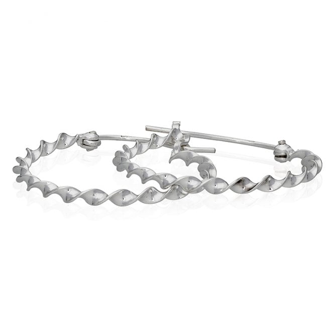 Silver Twist Hoops