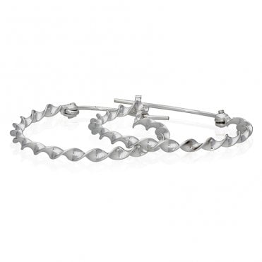 Silver Twist Hoops