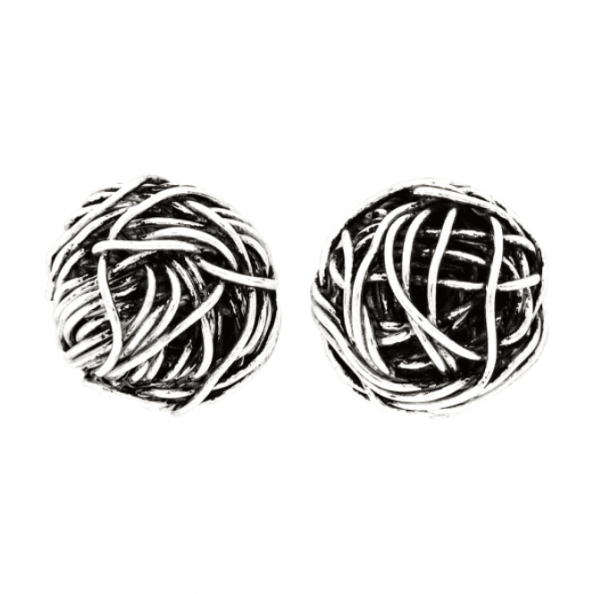 Silver Wirework Ball Earrings