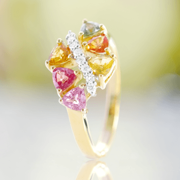 Six Trillion Cut Fancy Sapphires along a River of Diamonds