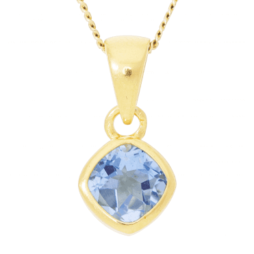 Sky Blue Topaz Cushion Cut Pendant