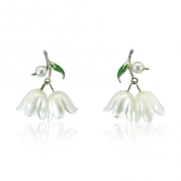 Snowdrop Earrings Set in Sterling Silver