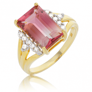 Sonata Ring of Bi-Coloured Tourmaline & Diamonds