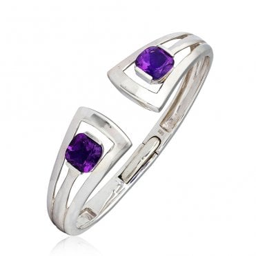 Sprung Amethyst "Tulip" Bangle