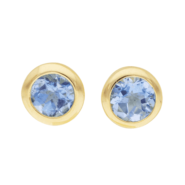 Startlingly Bright Ceylon Sapphire Studs in 9ct Gold