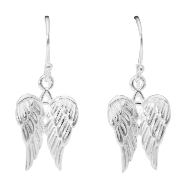 Sterling Silver Angel Wing Hook Earrings
