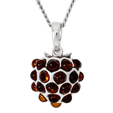 Sterling Silver & Baltic Amber Berry Pendant