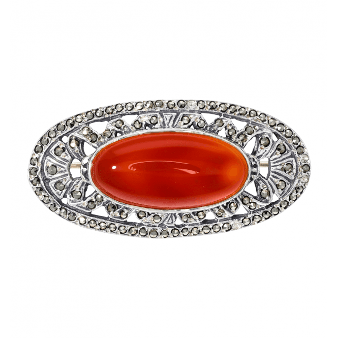Sterling Silver Cornelian Brooch