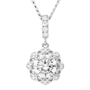 Sterling Silver Diamond Bright Cluster Pendant