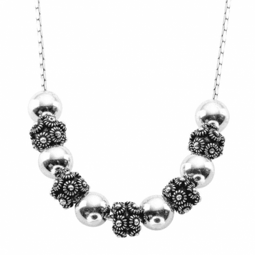Sterling Silver Orbs & Flowers with Smooth Rolling Movement