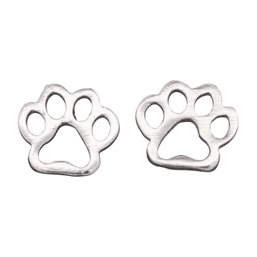 Sterling Silver Paw Print Earrings