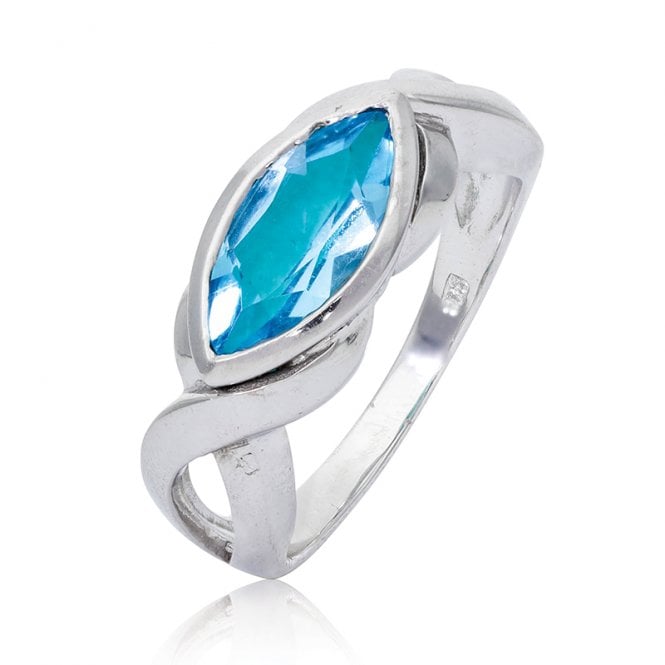 Sterling Silver Serenity Ring with Blue Topaz