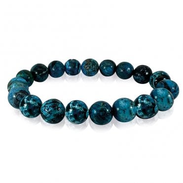 Stretchy Natural Dark Blue Opal Bracelet