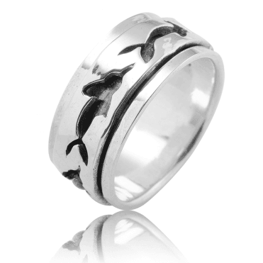Swimming Dolphins Spinner Ring