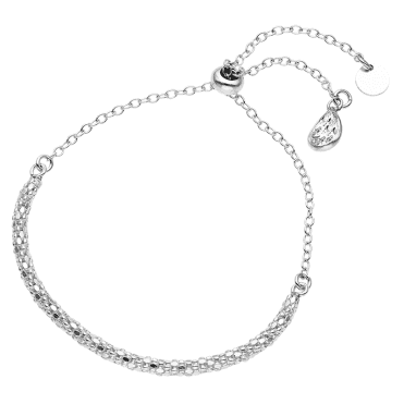 Textured Silver Lariat Bracelet