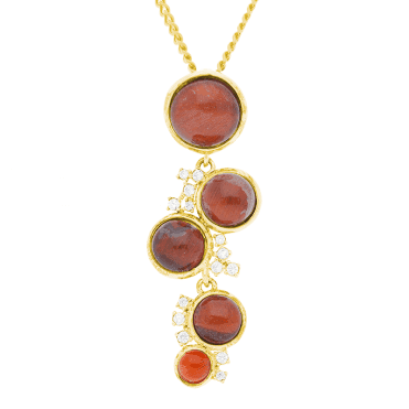 Tiger Eye Pendant with 18ct Gold