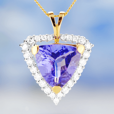 Trillion-cut Tanzanite & Diamonds in a 6ct Art Deco Showpiece
