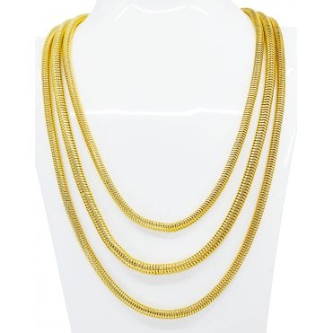 Triple the Impact Snake Chain Necklace