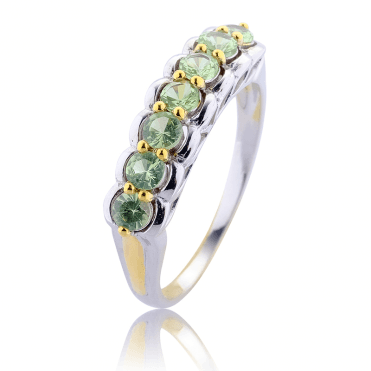 Tsavorite Ring Kissed with 18ct Gold