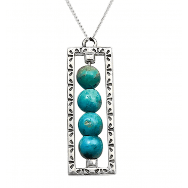Turquoise & Silver Abacus Pendant