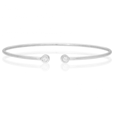 Twin Flame Diamond Bangle in 18ct White Gold