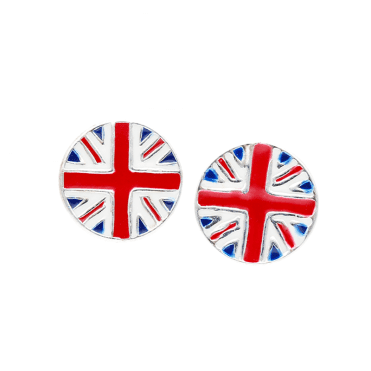 Union Flag Enamelled onto Silver Studs