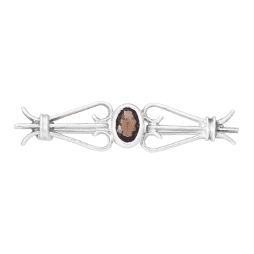 Vintage Smokey Quartz & Silver Pin