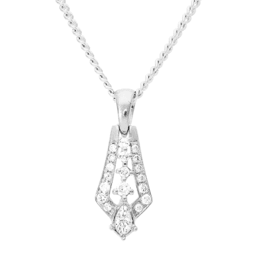 White Gold Kite Pendant with ½ct of Diamonds